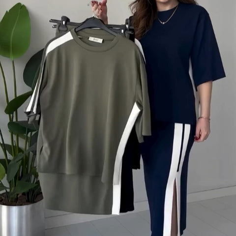 Rica |  Rabatt Bequemer Hosenanzug mit Schlitzrock für Damen