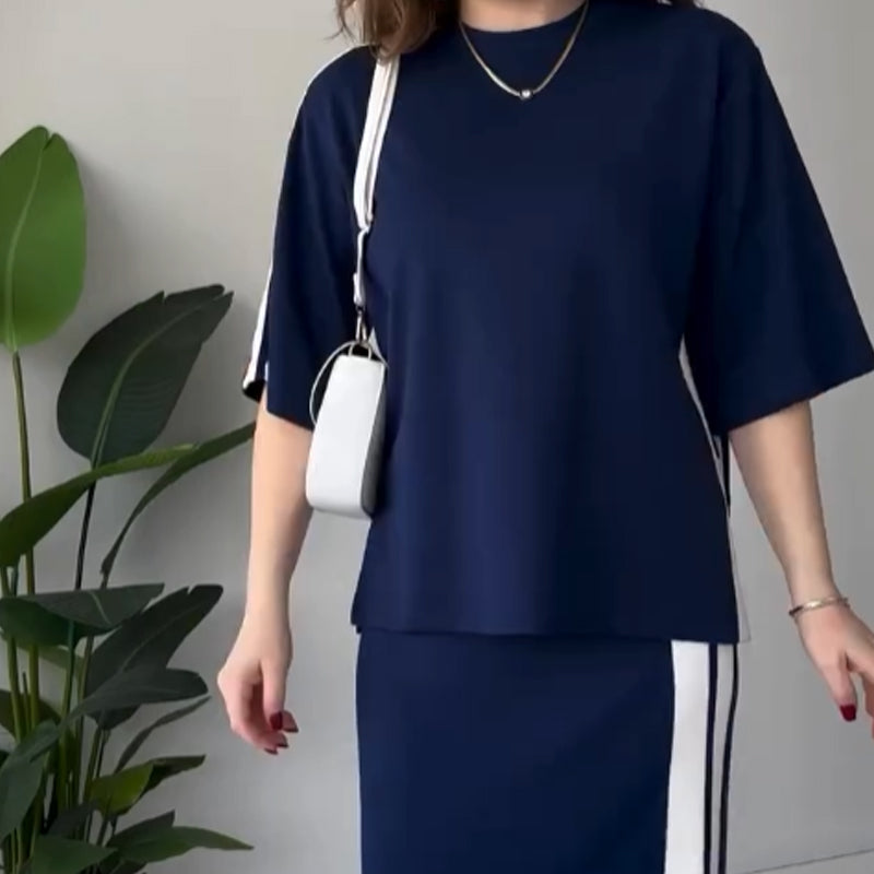 Rica |  Rabatt Bequemer Hosenanzug mit Schlitzrock für Damen