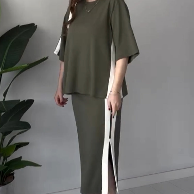 Rica |  Rabatt Bequemer Hosenanzug mit Schlitzrock für Damen