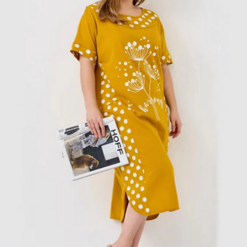 Rita | Sommerliche lässige Damenkleider mit kurzem Ärmel und A-Linie-Druck