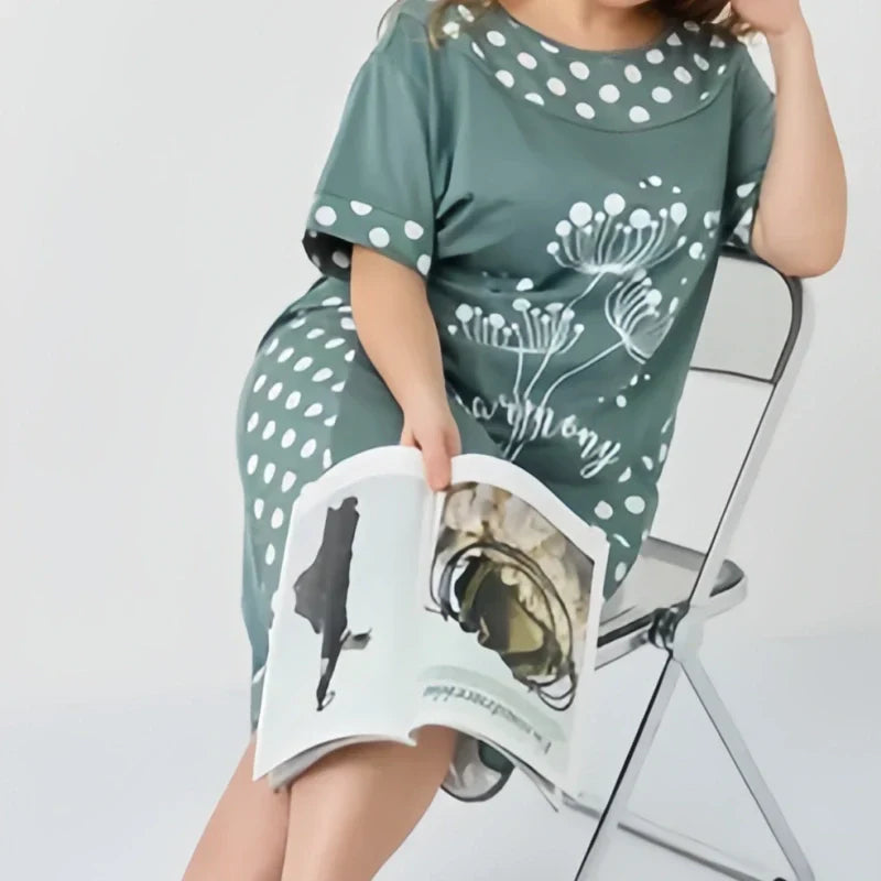 Rita | Sommerliche lässige Damenkleider mit kurzem Ärmel und A-Linie-Druck