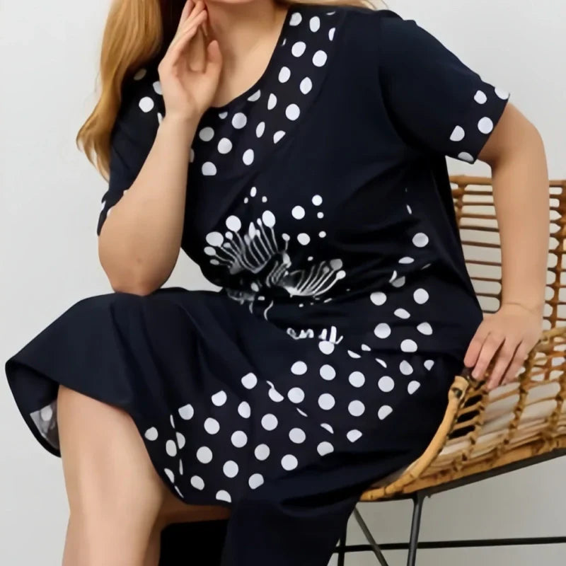 Rita | Sommerliche lässige Damenkleider mit kurzem Ärmel und A-Linie-Druck