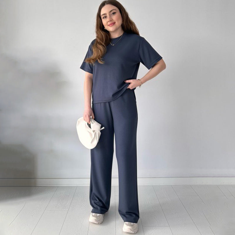 Maxine | Lässiges Set aus Oberteil mit Rundhalsausschnitt und Hose mit Kordelzug