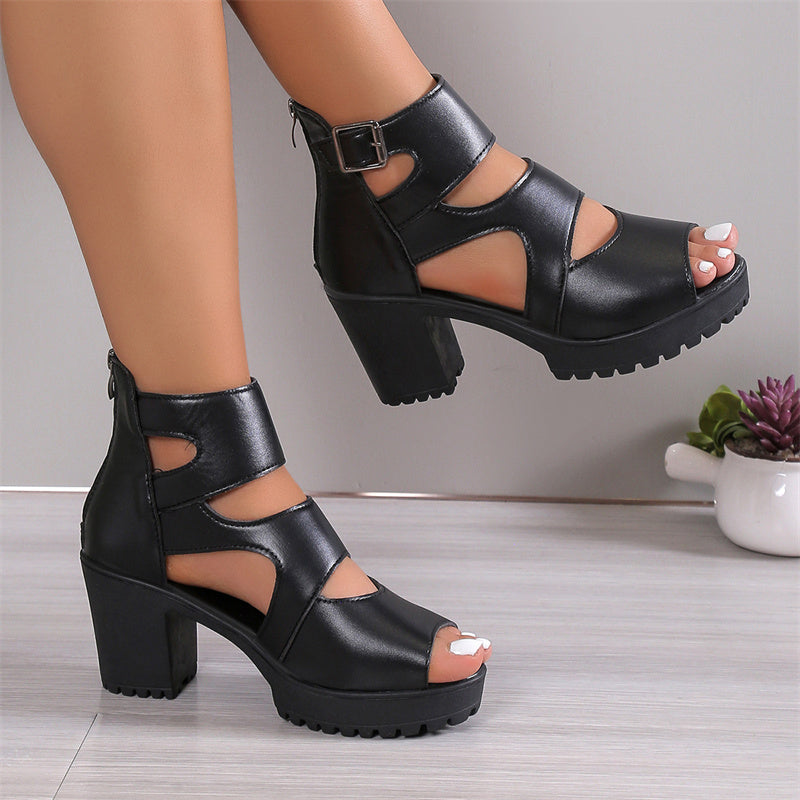 Justin | Sandalen mit Peep-Toe und hohem Absatz für Damen Booties