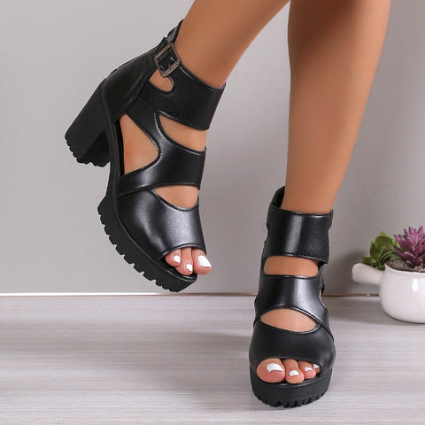Justin | Sandalen mit Peep-Toe und hohem Absatz für Damen Booties