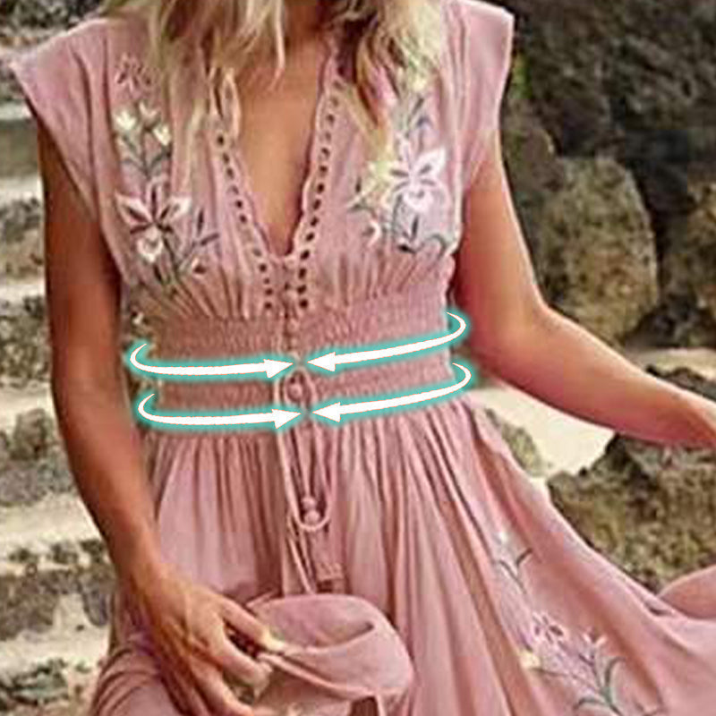 Westin | Damen langes Sommerkleid im Boho-Stil mit Spitzausschnitt
