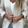 Mia | Baumwoll-Leinen Damenjacke mit offener Front