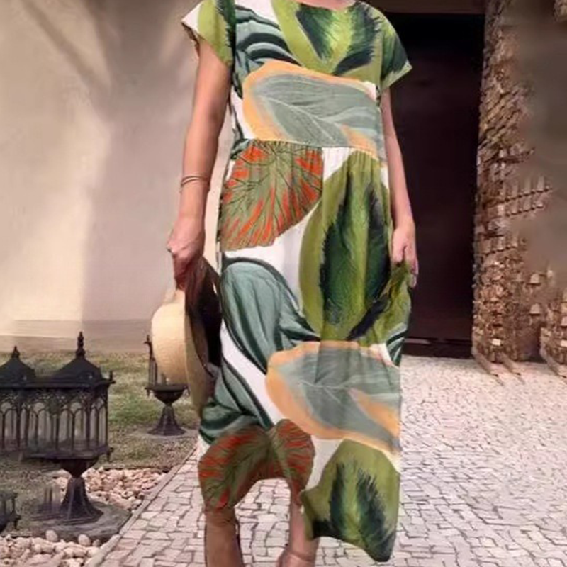 Clara | Damenkleider mit kurzen Ärmeln und rundem Ausschnitt