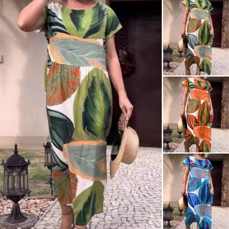 Clara | Damenkleider mit kurzen Ärmeln und rundem Ausschnitt