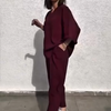 Thalia | Lässiger Loose-Fit Damenpullover mit V-Ausschnitt und Hose Zweiteiler Set