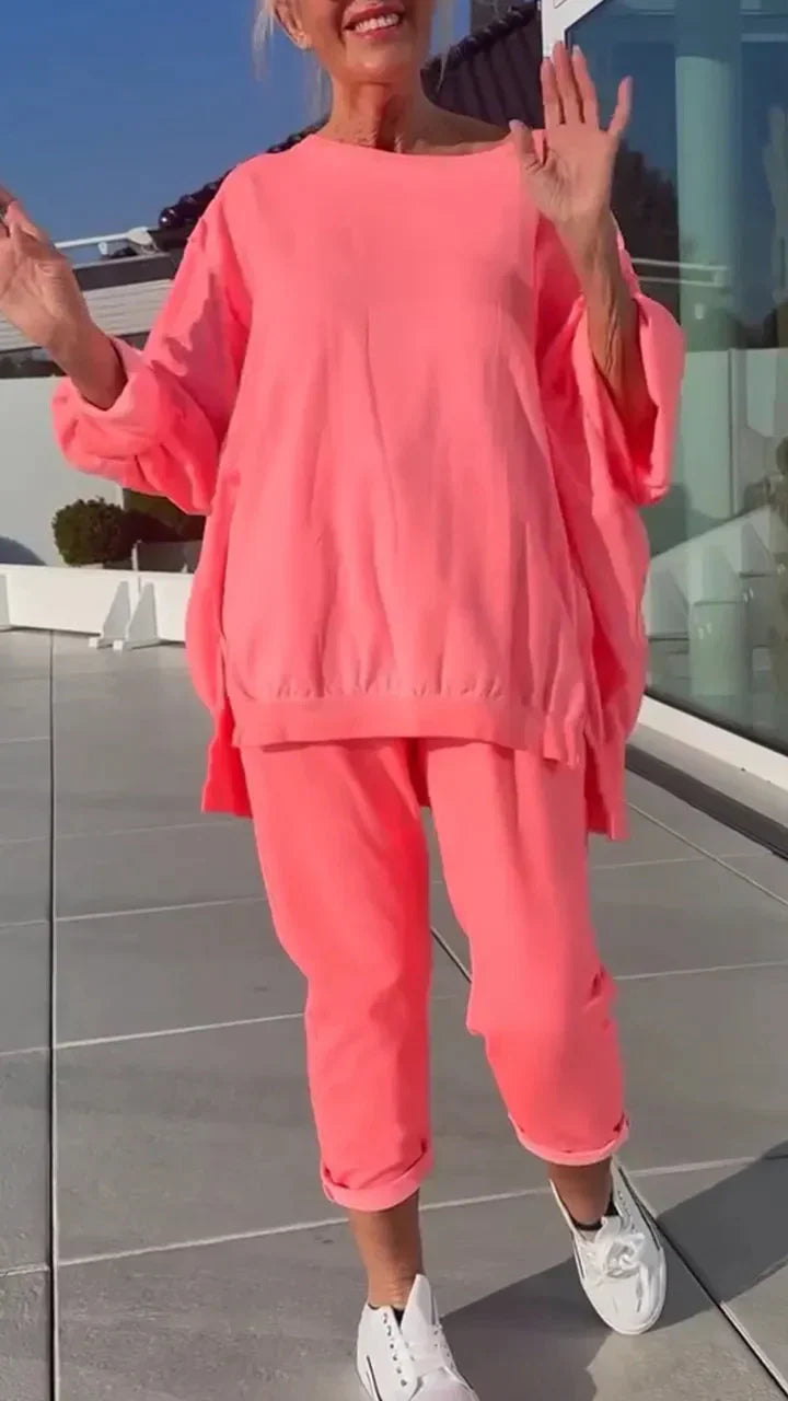 Yara | Loungewear-Set mit Pullover-Top und verkürzter Hose