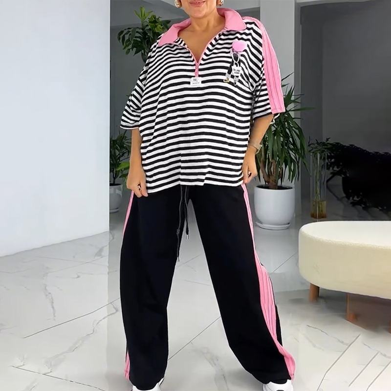 William | Damen zweiteiliges Oberteil und gestreifte Hose