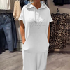 Adonisa | Women's dress with short sleeves and hood