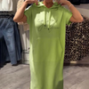 Adonisa | Women's dress with short sleeves and hood