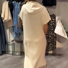 Adonisa | Women's dress with short sleeves and hood