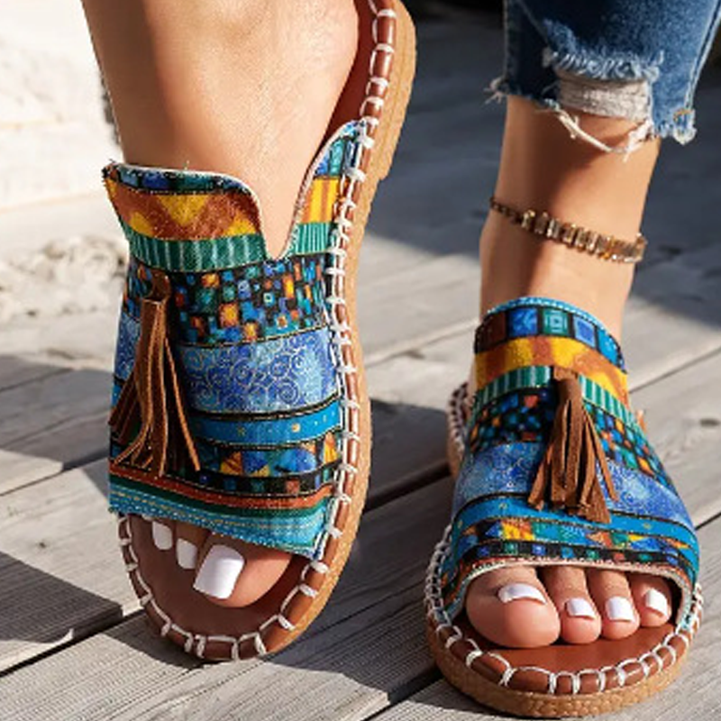 Vanna | Damen-Sandalen mit böhmischem Muster zum Hineinschlüpfen