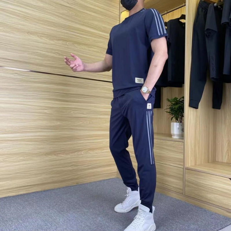 Martino | 2-teiliges Set mit kurzärmeligem Oberteil und Jogginghose mit hohem Stretch für Männer