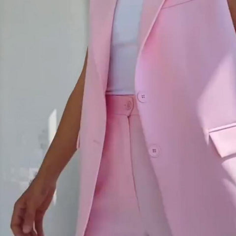 Gisele | Stilvolles Set aus ärmellosem Blazer und hoch taillierter Hose für Damen