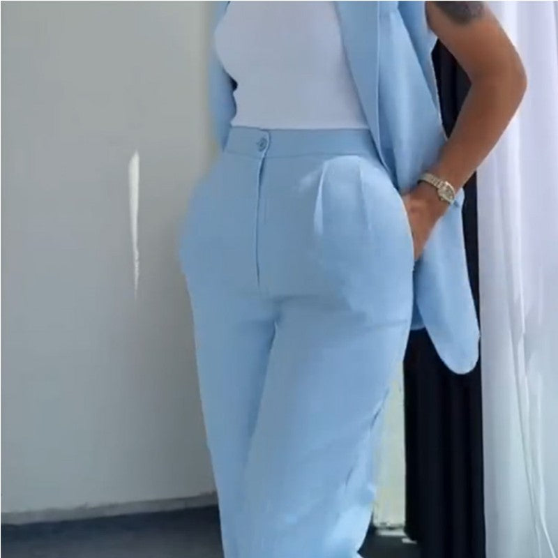 Colta |  Eleganter ärmelloser Blazer und High-Waist-Hose für Damen