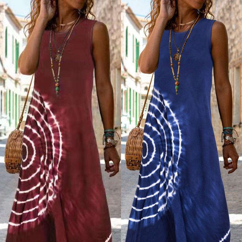 Sofia | Damen lässiges ärmelloses Midikleid