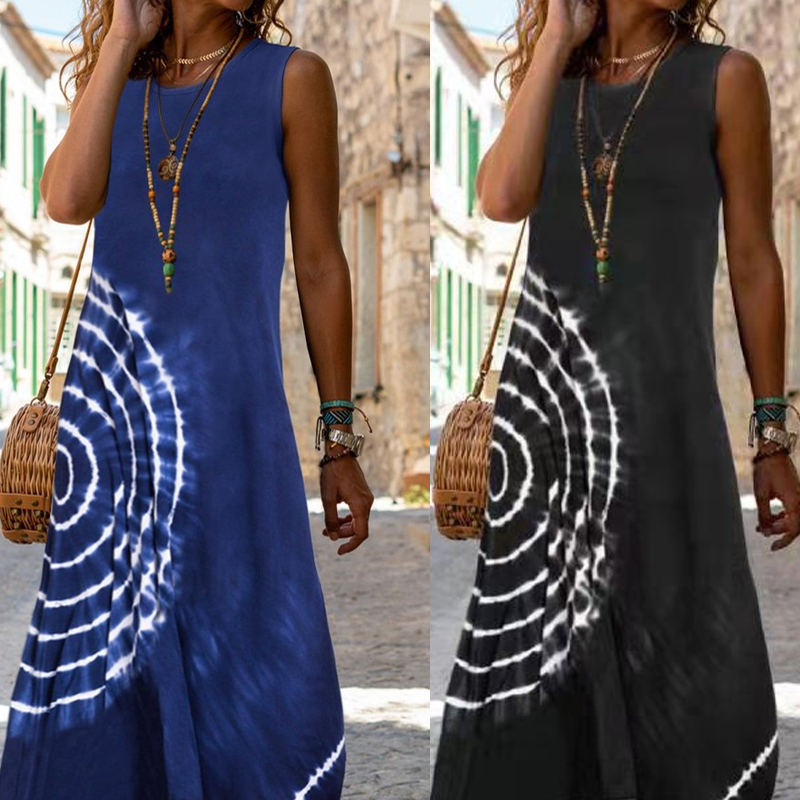 Sofia | Damen lässiges ärmelloses Midikleid