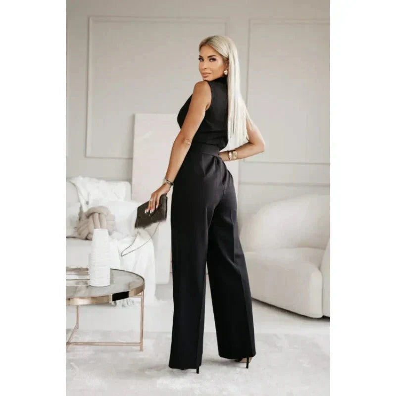 Nathalie | Ärmelloser V-Ausschnitt Jumpsuit für Damen