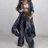 Aldo | Fashionable 2-part set with pressure: long-sleeved blouse and wide leg pants