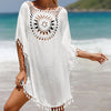 Carla |  Damen einfarbiges lockeres Cover-Up mit Ausschnitt