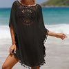 Carla |  Damen einfarbiges lockeres Cover-Up mit Ausschnitt