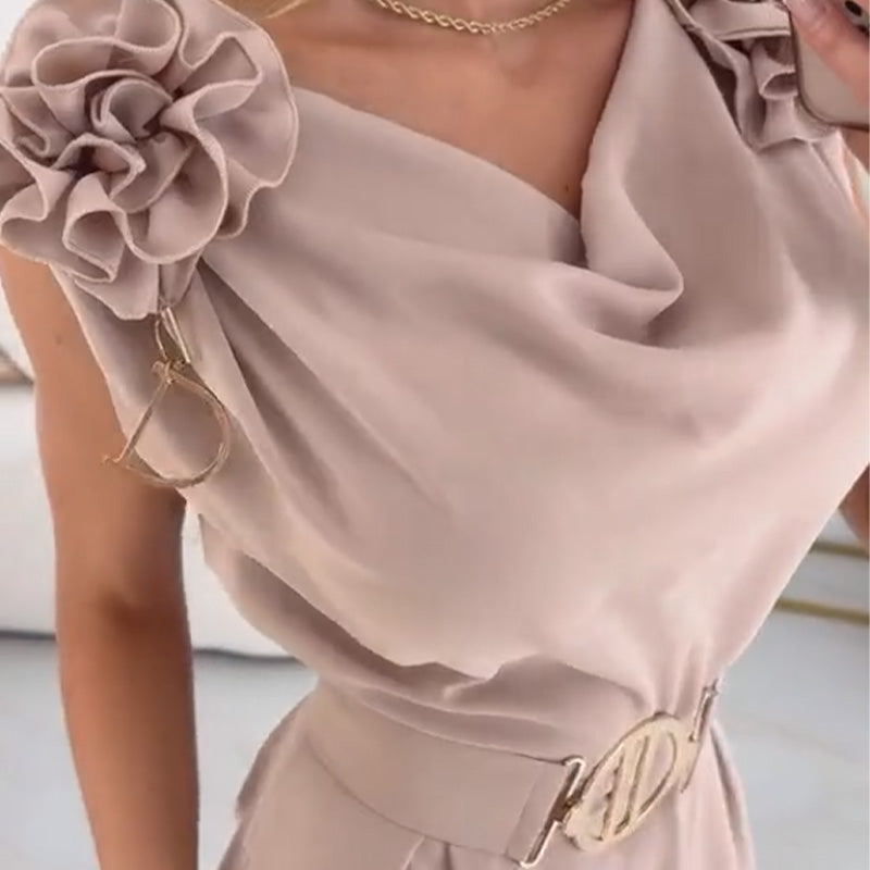 Kadijah | Ärmelloser Jumpsuit für Frauen mit Blumenverzierung