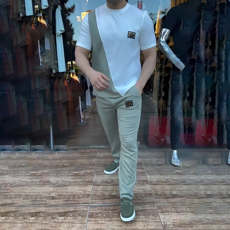 Veronica | Lässiges Set mit Rundhalstop und Hose für Herren