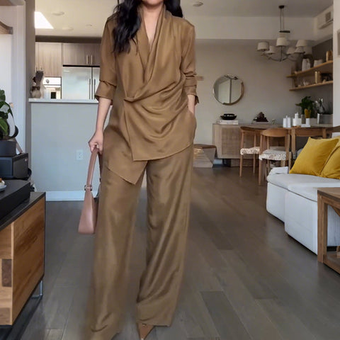 Winnie | Damen modisches zweiteiliges Set aus Oberteil und Hose