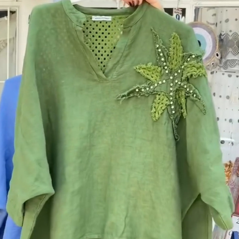 Valentin | Lockeres, atmungsaktives Zweiteiler-Set aus Baumwolle und Leinen für Damen