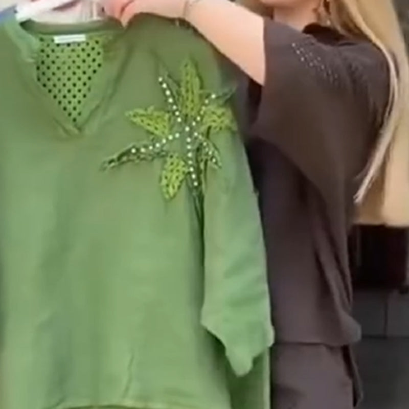 Valentin | Lockeres, atmungsaktives Zweiteiler-Set aus Baumwolle und Leinen für Damen