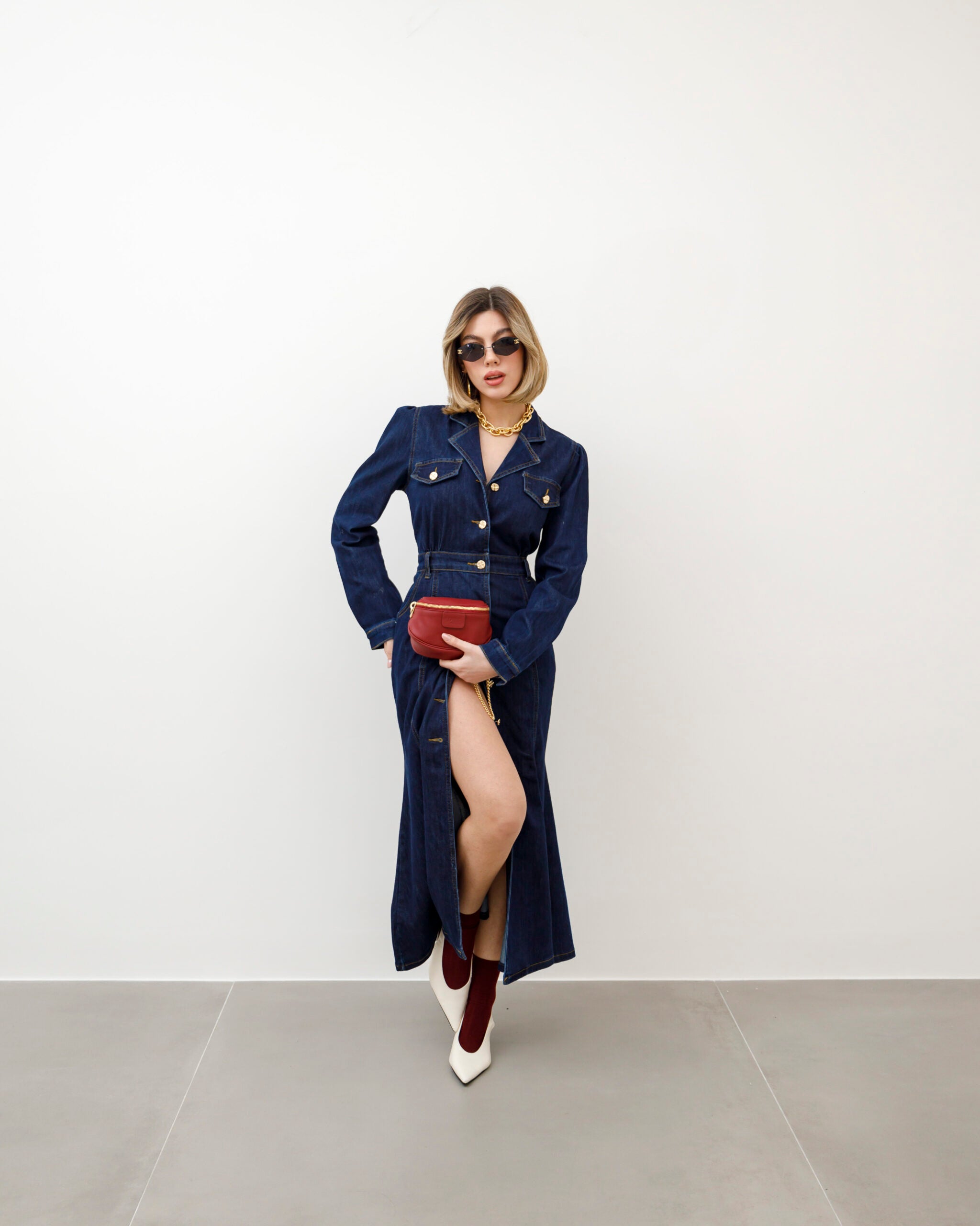 Valentina | Langes Jeanskleid