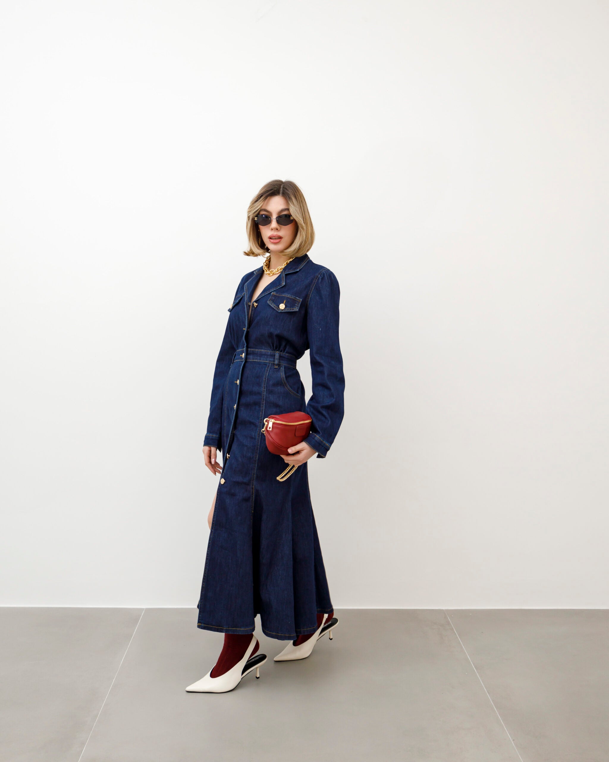 Valentina | Langes Jeanskleid