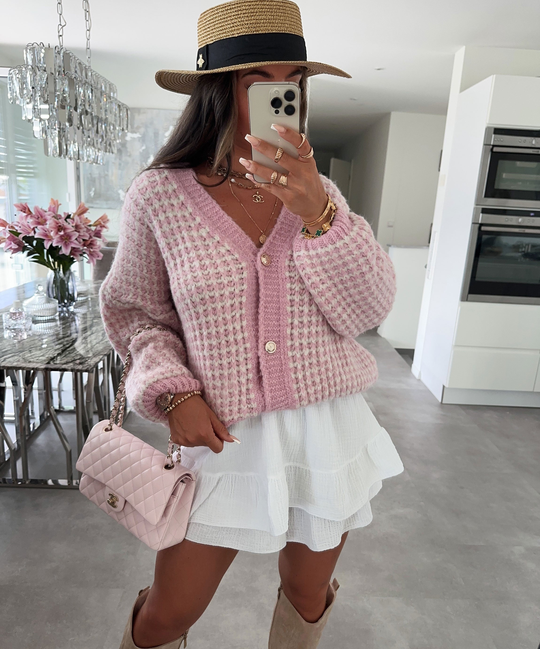 Enya | Rosa Strickjacke