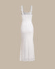 Alistair | Weißes Spitzen Bodycon Slip Maxikleid