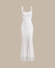 Alistair | Weißes Spitzen Bodycon Slip Maxikleid