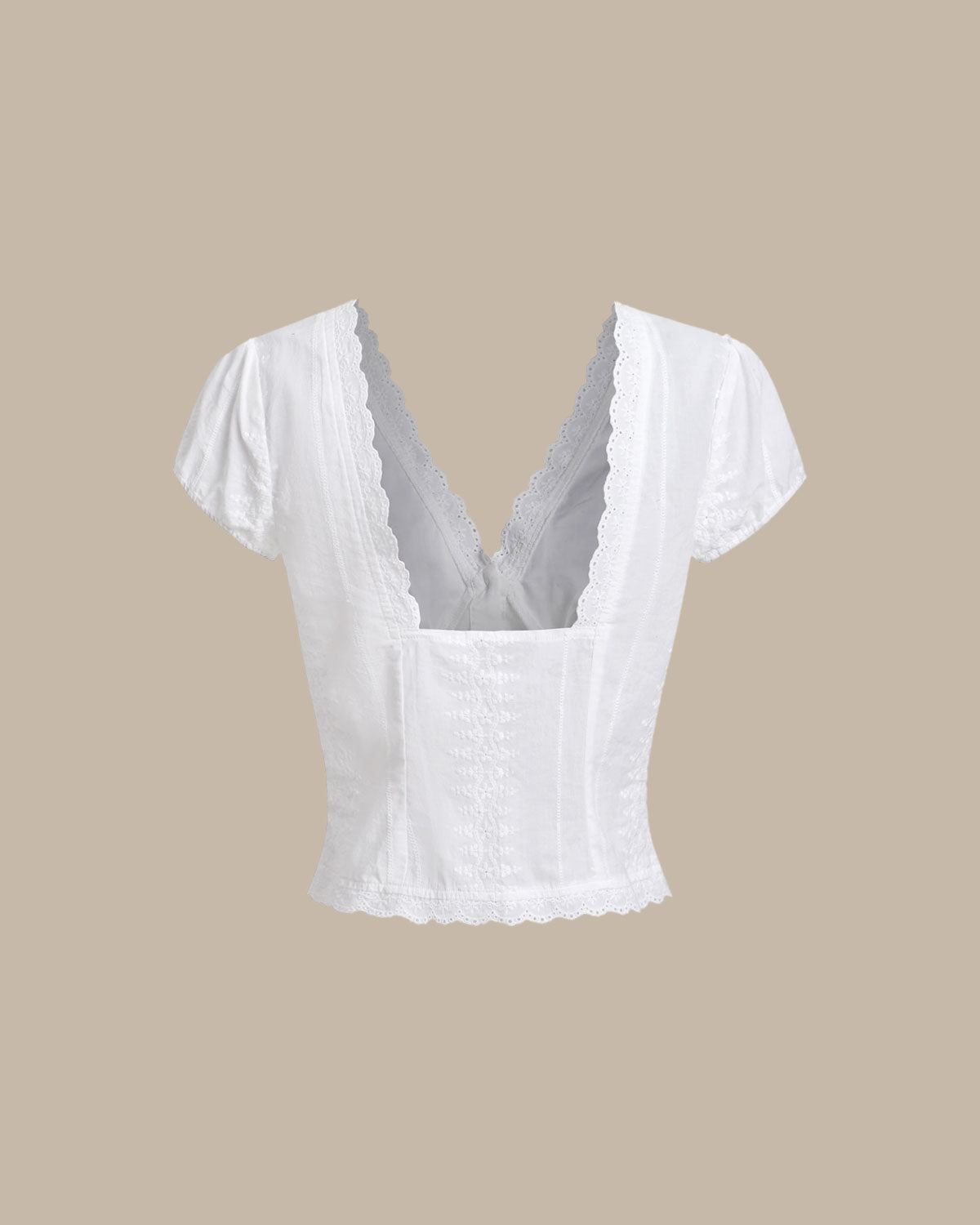 Chanel | Weiße Bluse mit strukturiertem Stoff und kurzen Ärmeln