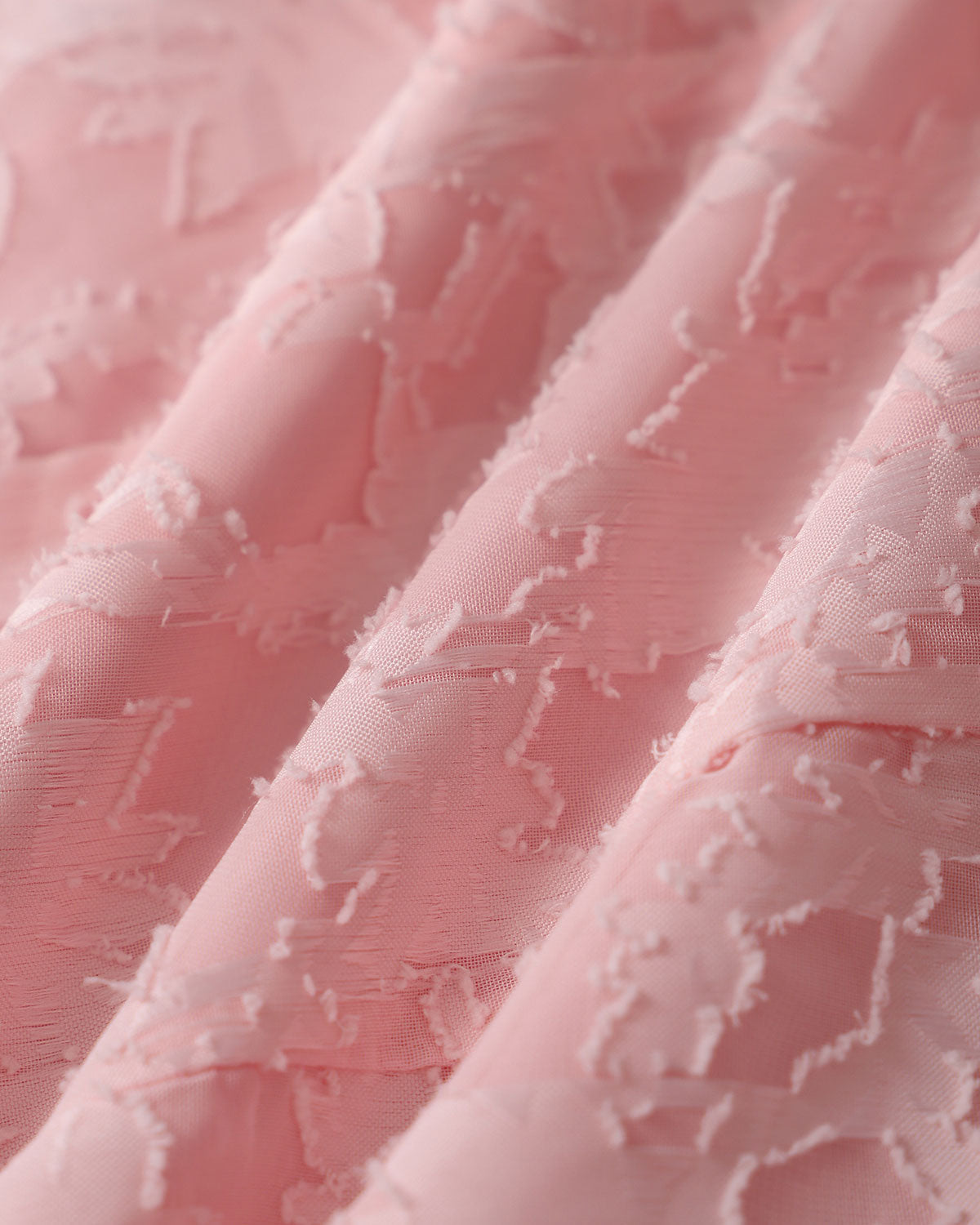 Veronica | Pinkes Jacquard-Midi-Kleid mit Rüschen und quadratischem Ausschnitt